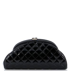 Chanel Timeless Clutch Quilted Patent Black